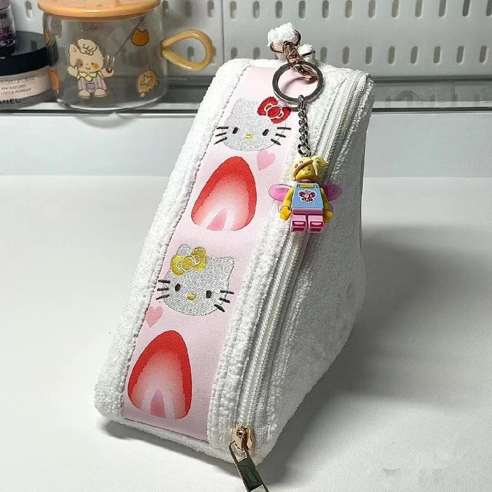 Hello Kitty Strawberry Sandwich Pouch Coin Wallet Classic Phrase Classic Kitty Vintage Earphones AirPods Storage