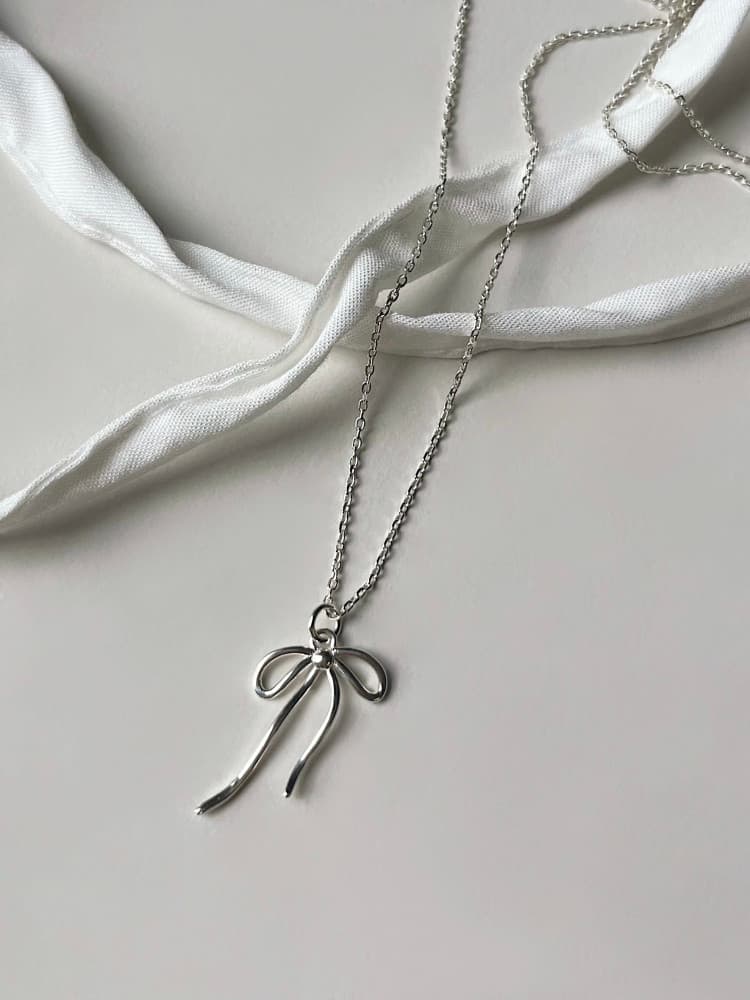 [Silver 925] Ballet ribbon necklace