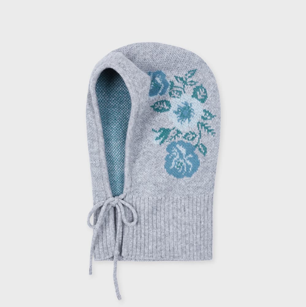 NAT cashmere balaclava roses grey