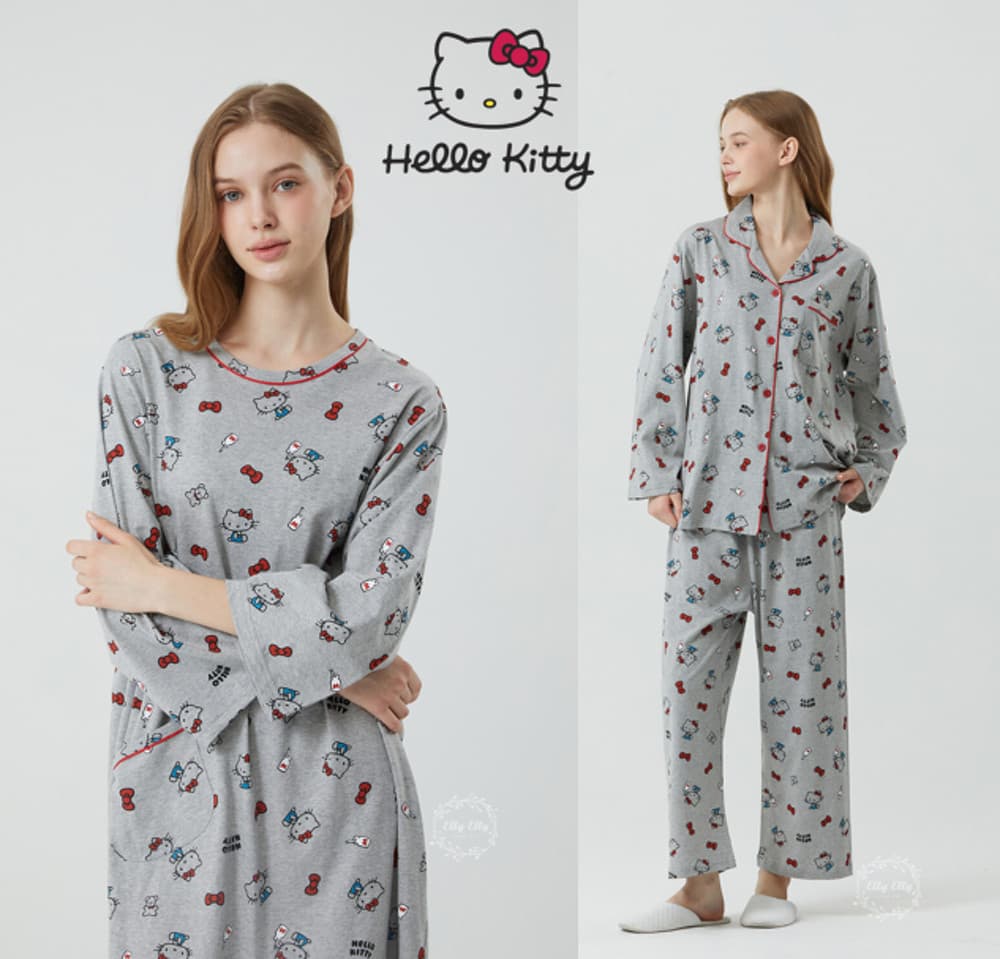 [Sanrio] Genuine domestic Hello Kitty Daimaru Pajama Dress Long-Sleeved Women's Pajama Home Wear HK-4300 4301