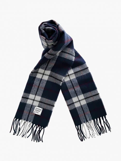 Wool Muffler (90s Tartan Check Navy/White)