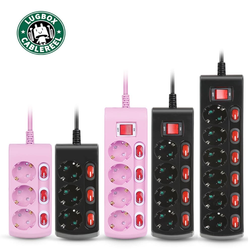 Lug box individual grounding black pink multi tap 3 sockets 4 sockets 5 sockets multi outlet