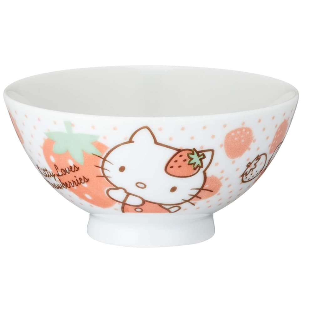 Retro Hello Kitty Strawberry Rice Bowl Japanese Sanrio Pottery Daily Plate