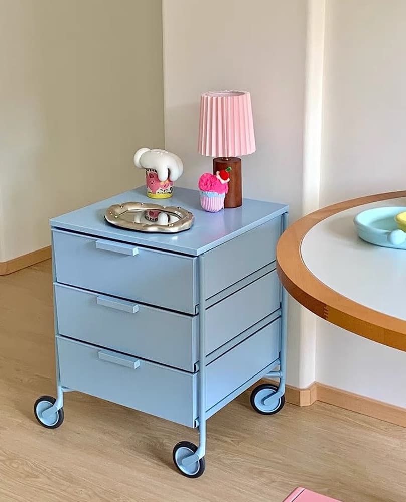 Cream Studio Wheel Rotating Pastel Trolley Drawer (5 Colors)