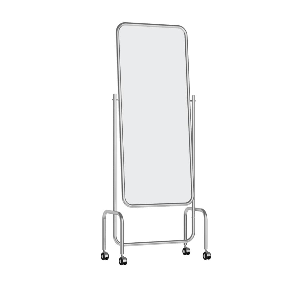 Heyyud Silver Frame Advanced Full Body Mirror Movable Angle Adjustable Stainless Steel Stand