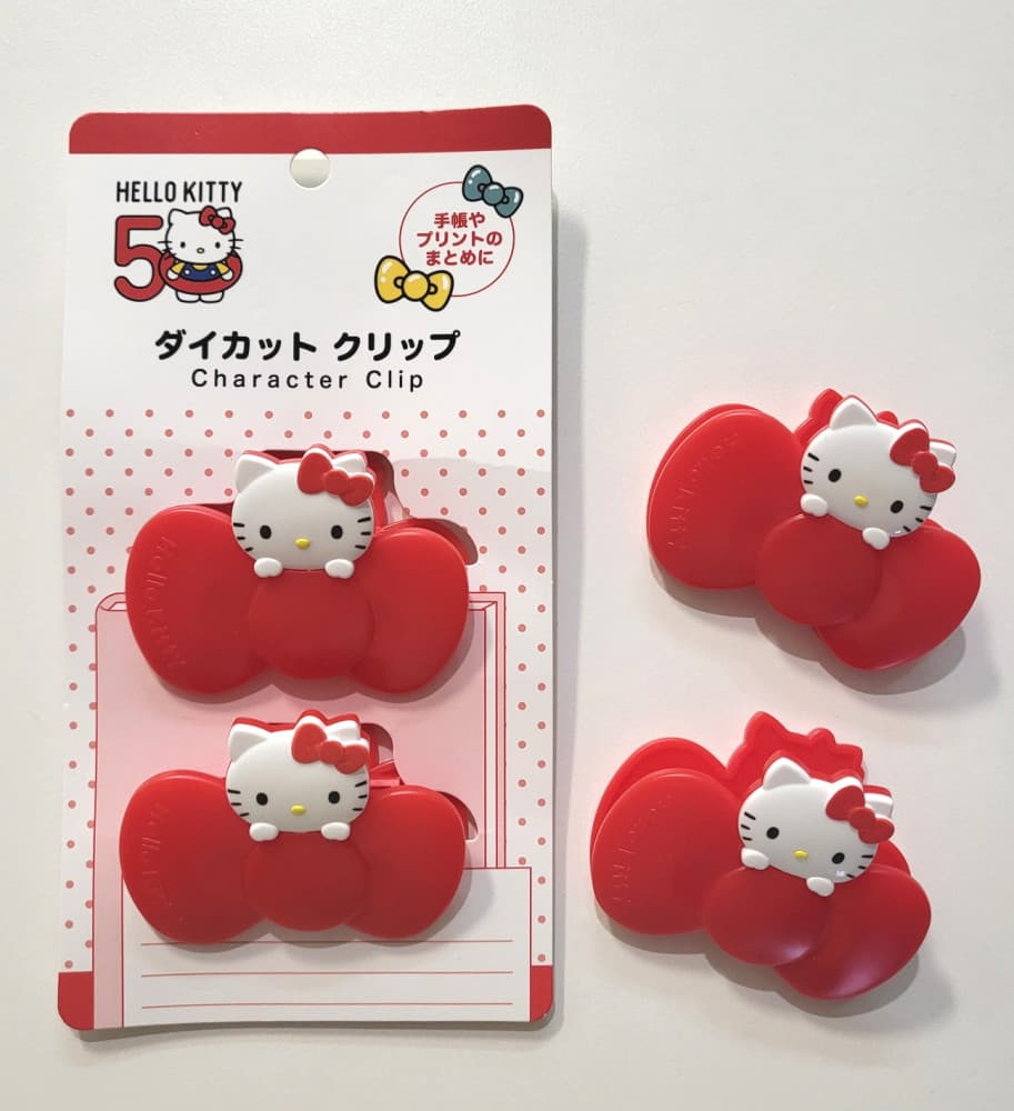 Japanese Direct Imported Hello Kitty 50th Anniversary Clip Tongs 2P