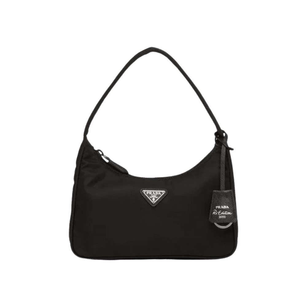 Prada Re-Edition Linana Elon Hobo Bag Black