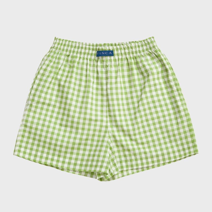 One Mile Trunk Shorts_Gingham Check Light Green